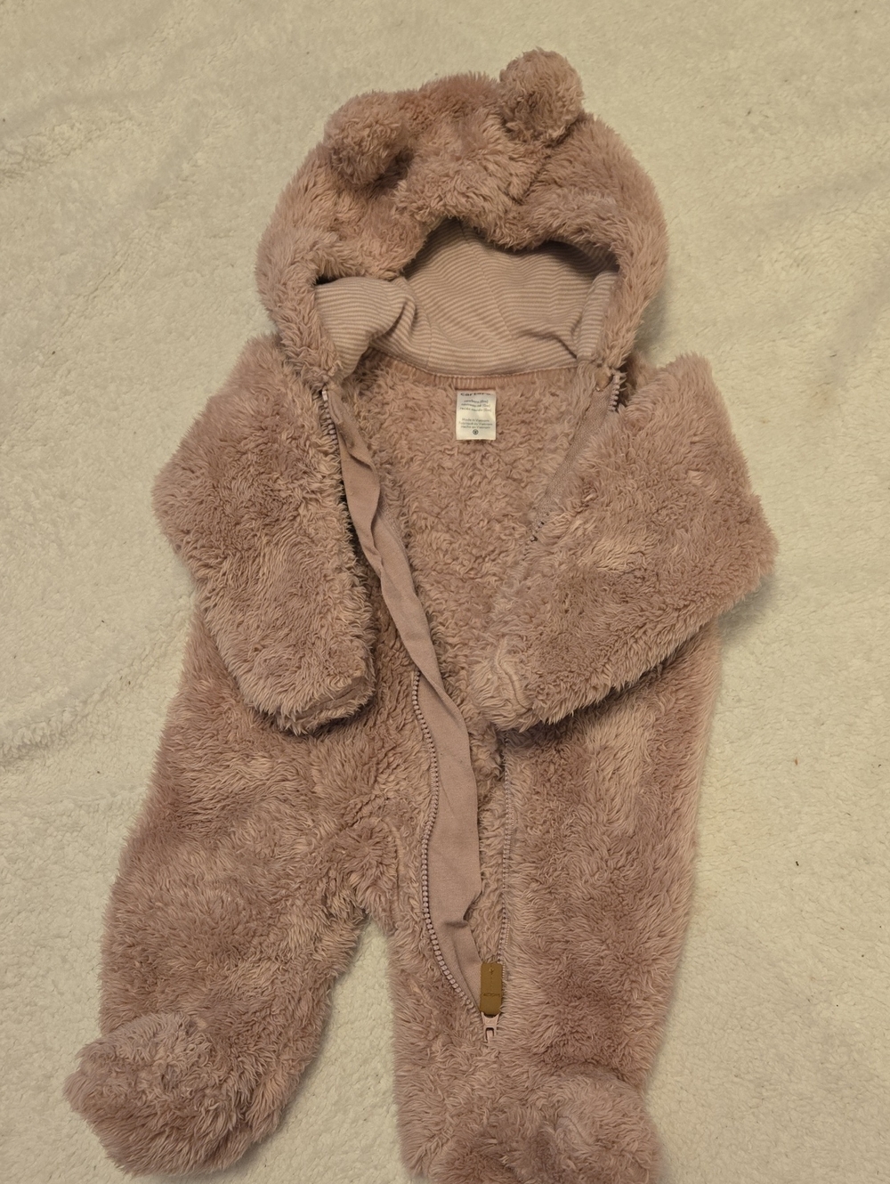 Carter's Plush Hooded Footed One-Piece in Purple
